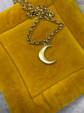 14k yellow gold crescent moon Ma Lune charm pendant