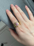 Pop ring series: 14k flower power chubby pop ring with tourmaline