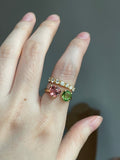 Perfect Match: 14k gold mismatched ring natural tourmaline