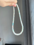 Opal candy beaded necklace with 14k gold ends