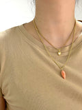 14k gold with natural coral conch seashell charm pendant