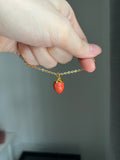 14k gold strawberry charm pendant