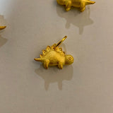 14k yellow gold Baby Stegosaurus pendant charm dinosaur