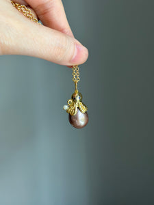 14k Octopus and Pearl pendant