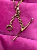 1916 14k gold antique watch chain with T-bar hallmarked