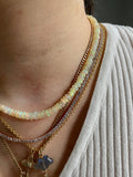 Opal candy beaded necklace with 18k gold clasp