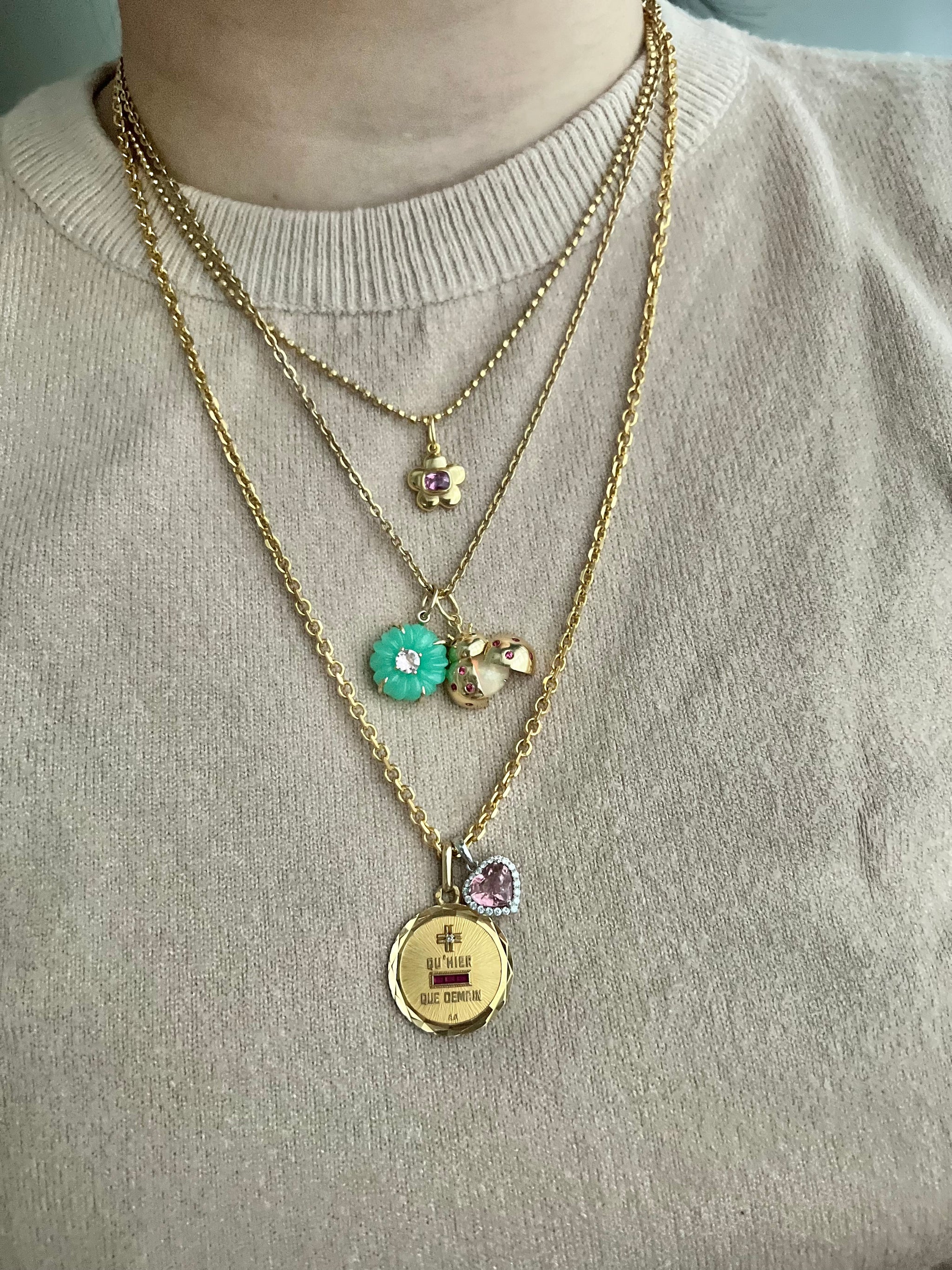 Qu'Hier Que Demain Heart Pendant Necklace | Local Eclectic