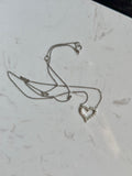 Open heart diamond 18k white gold necklace