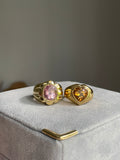 Pop ring series: 14k flower power chubby pop ring with tourmaline