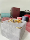 14k gold Pop heart ring chubby natural grape spinel