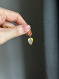 14k yellow gold blue natural sapphire heart starburst charm pendant