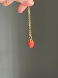 14k gold strawberry charm pendant