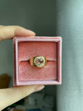 14k Sweet heart ring with natural spinel and diamonds