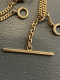 14k gold vintage antique watch chain with T-bar