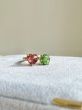 Perfect Match: 14k gold mismatched ring natural tourmaline