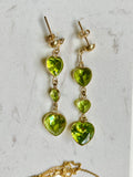 14k vintage green peridot earring dangle drops