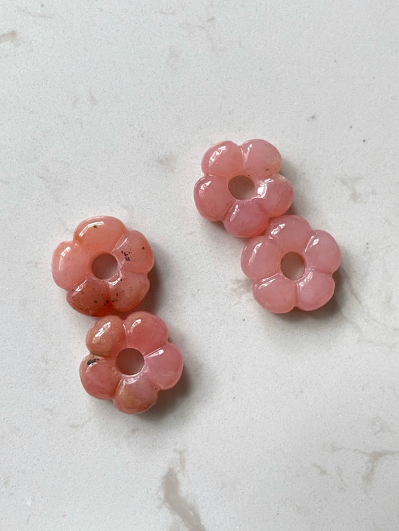 1 pair of pink opal flowers