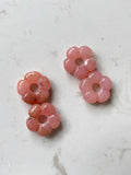 1 pair of pink opal flowers