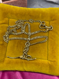 1916 14k gold antique watch chain with T-bar hallmarked