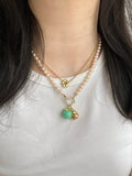 14k gold green chrysoprase apple