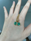 18k yellow gold Natural Emerald octagon emerald cut setting