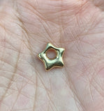 14k yellow gold small bb solid star wish upon a star pendant charm donut chubby fat